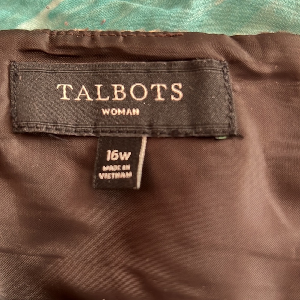 Talbots woman size 16W wool skirt camel chocolate NWOT - Picture 9 of 11